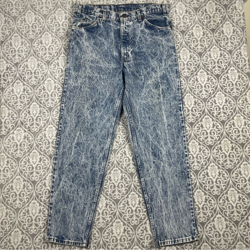 vintage levi's straight leg jeans orange tab 80's stonewash 38x32 made in usa